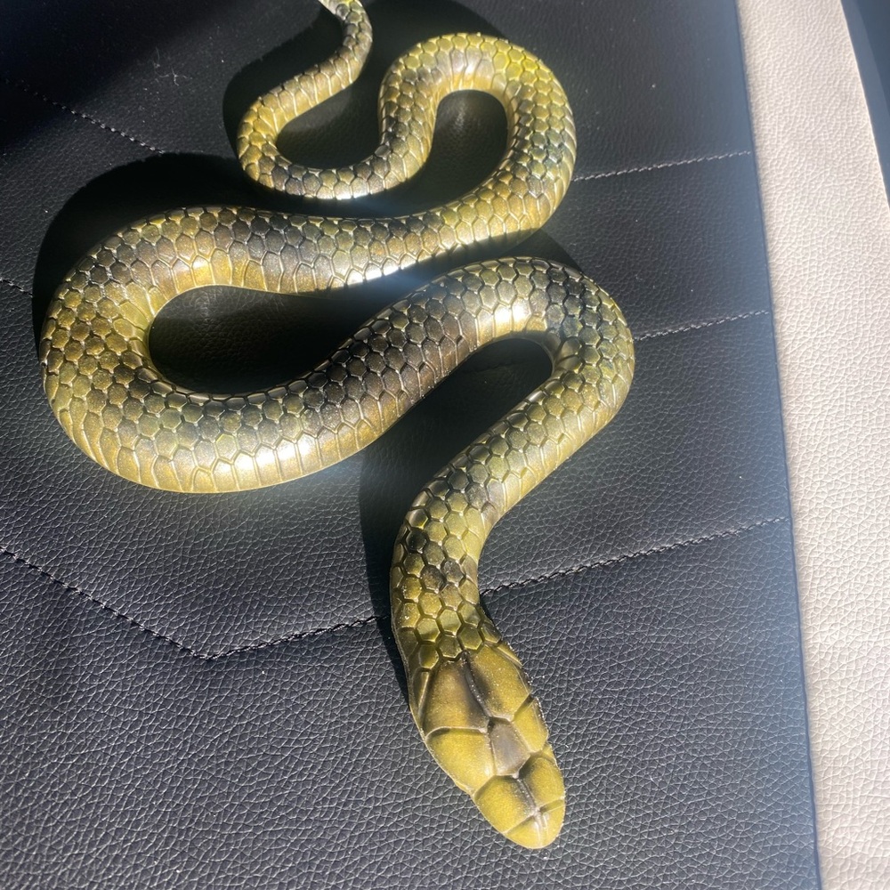 Green and Yellow Reptile resin snake